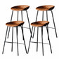 Industrial Matte Finish Leather Barstool Living Room Low Back Stool Dark Brown 4 Piece Set Clearhalo 'Bar Furniture' 'Bar Stools' 'bar_stools' 'furn' 'furn_bar_stools' 'Furniture' 'furniture_bar_stools' 'Kitchen & Dining Furniture' 5018079