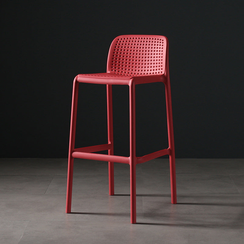 Stackable Low Back Modern Barstool Matte Finish Plastic Home Stool Clearhalo 'Bar Furniture' 'Bar Stools' 'bar_stools' 'Furniture' 'furniture_bar_stools' 'Kitchen & Dining Furniture' 5018084