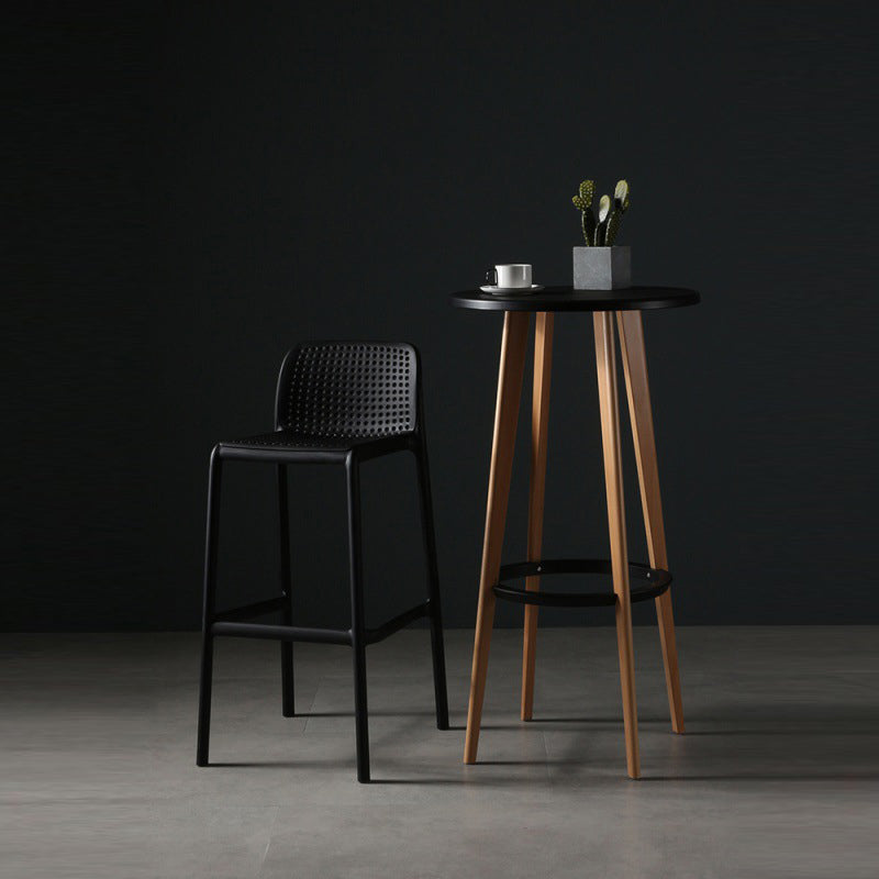 Stackable Low Back Modern Barstool Matte Finish Plastic Home Stool Clearhalo 'Bar Furniture' 'Bar Stools' 'bar_stools' 'Furniture' 'furniture_bar_stools' 'Kitchen & Dining Furniture' 5018086