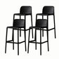 Stackable Low Back Modern Barstool Matte Finish Plastic Home Stool Black Set of 4 Clearhalo 'Bar Furniture' 'Bar Stools' 'bar_stools' 'Furniture' 'furniture_bar_stools' 'Kitchen & Dining Furniture' 5018087