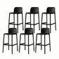 Stackable Low Back Modern Barstool Matte Finish Plastic Home Stool Black Set of 6 Clearhalo 'Bar Furniture' 'Bar Stools' 'bar_stools' 'Furniture' 'furniture_bar_stools' 'Kitchen & Dining Furniture' 5018088