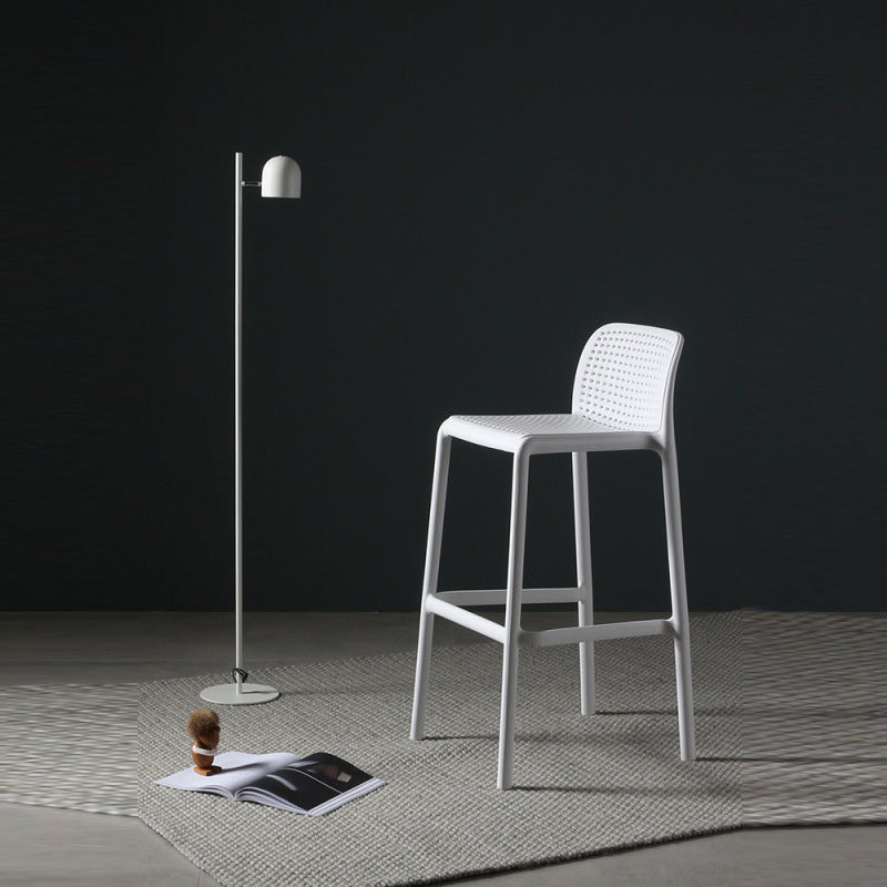Stackable Low Back Modern Barstool Matte Finish Plastic Home Stool Clearhalo 'Bar Furniture' 'Bar Stools' 'bar_stools' 'Furniture' 'furniture_bar_stools' 'Kitchen & Dining Furniture' 5018089