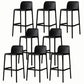 Stackable Low Back Modern Barstool Matte Finish Plastic Home Stool Black Set of 8 Clearhalo 'Bar Furniture' 'Bar Stools' 'bar_stools' 'Furniture' 'furniture_bar_stools' 'Kitchen & Dining Furniture' 5018090