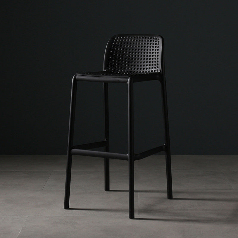 Stackable Low Back Modern Barstool Matte Finish Plastic Home Stool Clearhalo 'Bar Furniture' 'Bar Stools' 'bar_stools' 'Furniture' 'furniture_bar_stools' 'Kitchen & Dining Furniture' 5018091