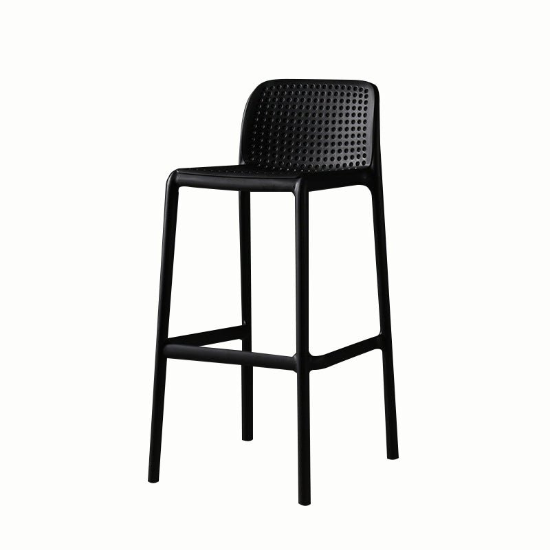 Stackable Low Back Modern Barstool Matte Finish Plastic Home Stool Clearhalo 'Bar Furniture' 'Bar Stools' 'bar_stools' 'Furniture' 'furniture_bar_stools' 'Kitchen & Dining Furniture' 5018093