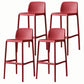 Stackable Low Back Modern Barstool Matte Finish Plastic Home Stool Red Set of 4 Clearhalo 'Bar Furniture' 'Bar Stools' 'bar_stools' 'Furniture' 'furniture_bar_stools' 'Kitchen & Dining Furniture' 5018094