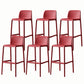 Stackable Low Back Modern Barstool Matte Finish Plastic Home Stool Red Set of 6 Clearhalo 'Bar Furniture' 'Bar Stools' 'bar_stools' 'Furniture' 'furniture_bar_stools' 'Kitchen & Dining Furniture' 5018097
