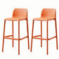 Stackable Low Back Modern Barstool Matte Finish Plastic Home Stool Orange Set of 2 Clearhalo 'Bar Furniture' 'Bar Stools' 'bar_stools' 'Furniture' 'furniture_bar_stools' 'Kitchen & Dining Furniture' 5018101