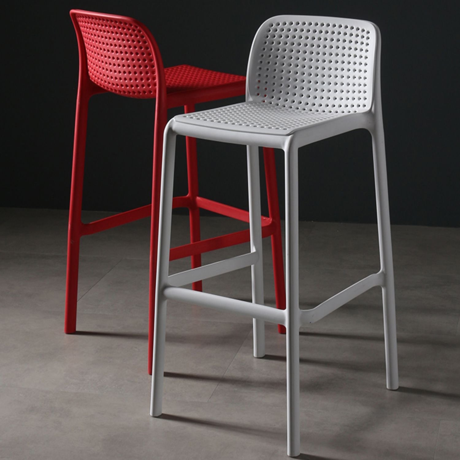 Stackable Low Back Modern Barstool Matte Finish Plastic Home Stool Clearhalo 'Bar Furniture' 'Bar Stools' 'bar_stools' 'Furniture' 'furniture_bar_stools' 'Kitchen & Dining Furniture' 5018104