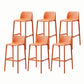 Stackable Low Back Modern Barstool Matte Finish Plastic Home Stool Orange Set of 6 Clearhalo 'Bar Furniture' 'Bar Stools' 'bar_stools' 'Furniture' 'furniture_bar_stools' 'Kitchen & Dining Furniture' 5018105