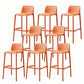 Stackable Low Back Modern Barstool Matte Finish Plastic Home Stool Orange Set of 8 Clearhalo 'Bar Furniture' 'Bar Stools' 'bar_stools' 'Furniture' 'furniture_bar_stools' 'Kitchen & Dining Furniture' 5018106