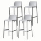 Stackable Low Back Modern Barstool Matte Finish Plastic Home Stool White Set of 4 Clearhalo 'Bar Furniture' 'Bar Stools' 'bar_stools' 'Furniture' 'furniture_bar_stools' 'Kitchen & Dining Furniture' 5018110