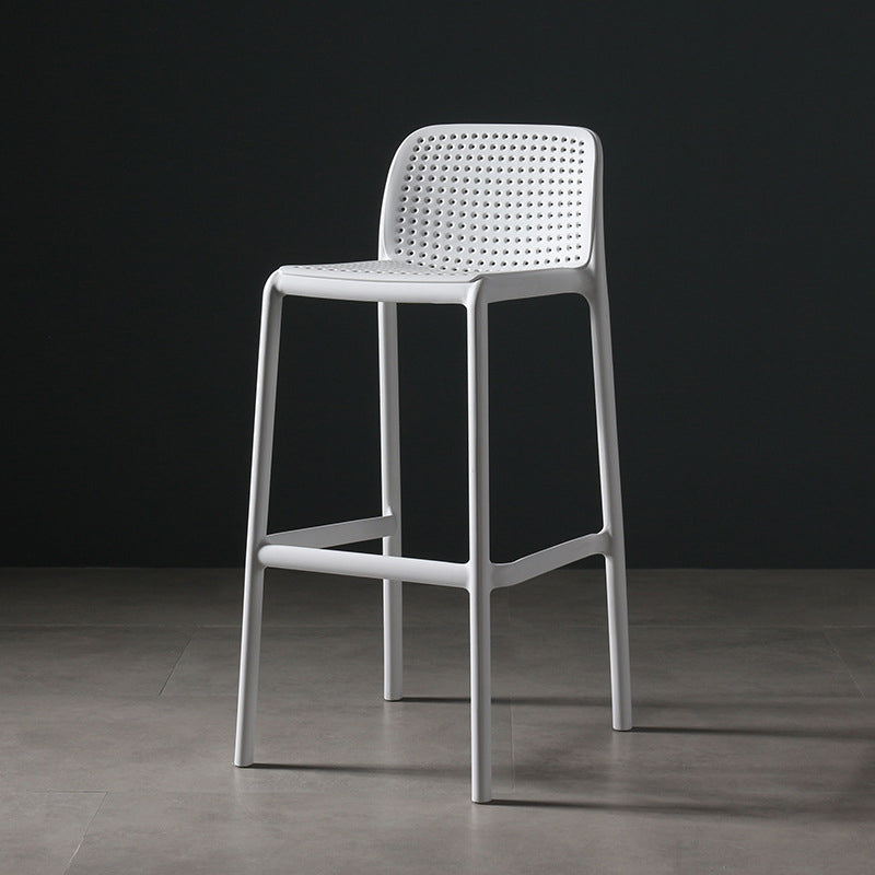 Stackable Low Back Modern Barstool Matte Finish Plastic Home Stool Clearhalo 'Bar Furniture' 'Bar Stools' 'bar_stools' 'Furniture' 'furniture_bar_stools' 'Kitchen & Dining Furniture' 5018111