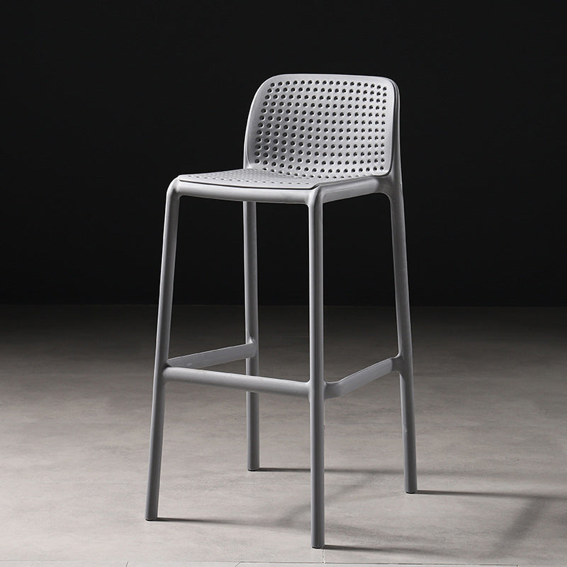Stackable Low Back Modern Barstool Matte Finish Plastic Home Stool Clearhalo 'Bar Furniture' 'Bar Stools' 'bar_stools' 'Furniture' 'furniture_bar_stools' 'Kitchen & Dining Furniture' 5018112