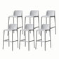 Stackable Low Back Modern Barstool Matte Finish Plastic Home Stool White Set of 6 Clearhalo 'Bar Furniture' 'Bar Stools' 'bar_stools' 'Furniture' 'furniture_bar_stools' 'Kitchen & Dining Furniture' 5018113