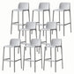Stackable Low Back Modern Barstool Matte Finish Plastic Home Stool White Set of 8 Clearhalo 'Bar Furniture' 'Bar Stools' 'bar_stools' 'Furniture' 'furniture_bar_stools' 'Kitchen & Dining Furniture' 5018114