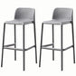 Stackable Low Back Modern Barstool Matte Finish Plastic Home Stool Grey Set of 2 Clearhalo 'Bar Furniture' 'Bar Stools' 'bar_stools' 'Furniture' 'furniture_bar_stools' 'Kitchen & Dining Furniture' 5018115