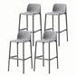 Stackable Low Back Modern Barstool Matte Finish Plastic Home Stool Grey Set of 4 Clearhalo 'Bar Furniture' 'Bar Stools' 'bar_stools' 'Furniture' 'furniture_bar_stools' 'Kitchen & Dining Furniture' 5018116