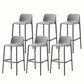Stackable Low Back Modern Barstool Matte Finish Plastic Home Stool Grey Set of 6 Clearhalo 'Bar Furniture' 'Bar Stools' 'bar_stools' 'Furniture' 'furniture_bar_stools' 'Kitchen & Dining Furniture' 5018117