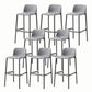 Stackable Low Back Modern Barstool Matte Finish Plastic Home Stool Grey Set of 8 Clearhalo 'Bar Furniture' 'Bar Stools' 'bar_stools' 'Furniture' 'furniture_bar_stools' 'Kitchen & Dining Furniture' 5018118
