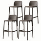 Stackable Low Back Modern Barstool Matte Finish Plastic Home Stool Brown Set of 4 Clearhalo 'Bar Furniture' 'Bar Stools' 'bar_stools' 'Furniture' 'furniture_bar_stools' 'Kitchen & Dining Furniture' 5018120