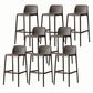 Stackable Low Back Modern Barstool Matte Finish Plastic Home Stool Brown Set of 8 Clearhalo 'Bar Furniture' 'Bar Stools' 'bar_stools' 'Furniture' 'furniture_bar_stools' 'Kitchen & Dining Furniture' 5018122