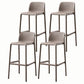 Stackable Low Back Modern Barstool Matte Finish Plastic Home Stool Khaki Set of 4 Clearhalo 'Bar Furniture' 'Bar Stools' 'bar_stools' 'Furniture' 'furniture_bar_stools' 'Kitchen & Dining Furniture' 5018124
