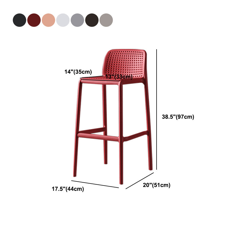 Stackable Low Back Modern Barstool Matte Finish Plastic Home Stool Clearhalo 'Bar Furniture' 'Bar Stools' 'bar_stools' 'Furniture' 'furniture_bar_stools' 'Kitchen & Dining Furniture' 5018127