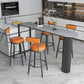 Modern Armless Backrest Counter Stool Iron Dining Room Bar Stool with Leather Cushion Clearhalo 'Bar Furniture' 'Bar Stools' 'bar_stools' 'furn' 'furn_bar_stools' 'Furniture' 'furniture_bar_stools' 'Kitchen & Dining Furniture' 5018128