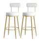 Modern Armless Backrest Counter Stool Iron Dining Room Bar Stool with Leather Cushion White 2 Piece Set Clearhalo 'Bar Furniture' 'Bar Stools' 'bar_stools' 'furn' 'furn_bar_stools' 'Furniture' 'furniture_bar_stools' 'Kitchen & Dining Furniture' 5018136