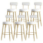 Modern Armless Backrest Counter Stool Iron Dining Room Bar Stool with Leather Cushion White 6 Piece Set Clearhalo 'Bar Furniture' 'Bar Stools' 'bar_stools' 'furn' 'furn_bar_stools' 'Furniture' 'furniture_bar_stools' 'Kitchen & Dining Furniture' 5018141
