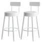 Modern Armless Backrest Counter Stool Iron Dining Room Bar Stool with Leather Cushion Gloss White 2 Piece Set Clearhalo 'Bar Furniture' 'Bar Stools' 'bar_stools' 'furn' 'furn_bar_stools' 'Furniture' 'furniture_bar_stools' 'Kitchen & Dining Furniture' 5018145