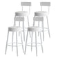 Modern Armless Backrest Counter Stool Iron Dining Room Bar Stool with Leather Cushion Gloss White 4 Piece Set Clearhalo 'Bar Furniture' 'Bar Stools' 'bar_stools' 'furn' 'furn_bar_stools' 'Furniture' 'furniture_bar_stools' 'Kitchen & Dining Furniture' 5018146