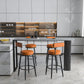 Modern Armless Backrest Counter Stool Iron Dining Room Bar Stool with Leather Cushion Clearhalo 'Bar Furniture' 'Bar Stools' 'bar_stools' 'furn' 'furn_bar_stools' 'Furniture' 'furniture_bar_stools' 'Kitchen & Dining Furniture' 5018147