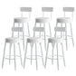 Modern Armless Backrest Counter Stool Iron Dining Room Bar Stool with Leather Cushion Gloss White 6 Piece Set Clearhalo 'Bar Furniture' 'Bar Stools' 'bar_stools' 'furn' 'furn_bar_stools' 'Furniture' 'furniture_bar_stools' 'Kitchen & Dining Furniture' 5018148