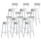 Modern Armless Backrest Counter Stool Iron Dining Room Bar Stool with Leather Cushion Gloss White 8 Piece Set Clearhalo 'Bar Furniture' 'Bar Stools' 'bar_stools' 'furn' 'furn_bar_stools' 'Furniture' 'furniture_bar_stools' 'Kitchen & Dining Furniture' 5018150