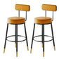 Modern Armless Backrest Counter Stool Iron Dining Room Bar Stool with Leather Cushion Orange 2 Piece Set Bar Stool (28" H) Clearhalo 'Bar Furniture' 'Bar Stools' 'bar_stools' 'furn' 'furn_bar_stools' 'Furniture' 'furniture_bar_stools' 'Kitchen & Dining Furniture' 5018152