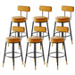 Modern Armless Backrest Counter Stool Iron Dining Room Bar Stool with Leather Cushion Orange 6 Piece Set Clearhalo 'Bar Furniture' 'Bar Stools' 'bar_stools' 'furn' 'furn_bar_stools' 'Furniture' 'furniture_bar_stools' 'Kitchen & Dining Furniture' 5018155