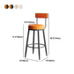 Modern Armless Backrest Counter Stool Iron Dining Room Bar Stool with Leather Cushion Clearhalo 'Bar Furniture' 'Bar Stools' 'bar_stools' 'furn' 'furn_bar_stools' 'Furniture' 'furniture_bar_stools' 'Kitchen & Dining Furniture' 5018158