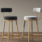 Glam Armless Backrest Counter Stool Iron Cushion Bar Stool with and Pedal Clearhalo 'Bar Furniture' 'Bar Stools' 'bar_stools' 'furn' 'furn_bar_stools' 'Furniture' 'furniture_bar_stools' 'Kitchen & Dining Furniture' 5018162