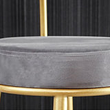 Glam Armless Backrest Counter Stool Iron Cushion Bar Stool with and Pedal Clearhalo 'Bar Furniture' 'Bar Stools' 'bar_stools' 'furn' 'furn_bar_stools' 'Furniture' 'furniture_bar_stools' 'Kitchen & Dining Furniture' 5018169