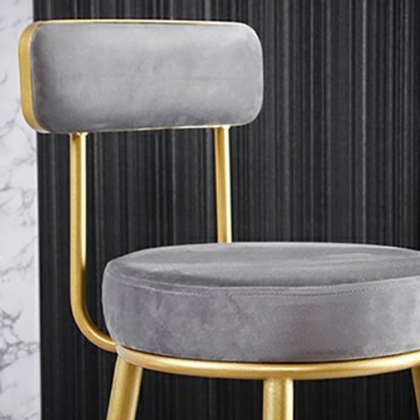 Glam Armless Backrest Counter Stool Iron Cushion Bar Stool with and Pedal Clearhalo 'Bar Furniture' 'Bar Stools' 'bar_stools' 'furn' 'furn_bar_stools' 'Furniture' 'furniture_bar_stools' 'Kitchen & Dining Furniture' 5018173