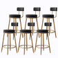 Glam Armless Backrest Counter Stool Iron Cushion Bar Stool with and Pedal Black 6 Piece Set Clearhalo 'Bar Furniture' 'Bar Stools' 'bar_stools' 'furn' 'furn_bar_stools' 'Furniture' 'furniture_bar_stools' 'Kitchen & Dining Furniture' 5018174