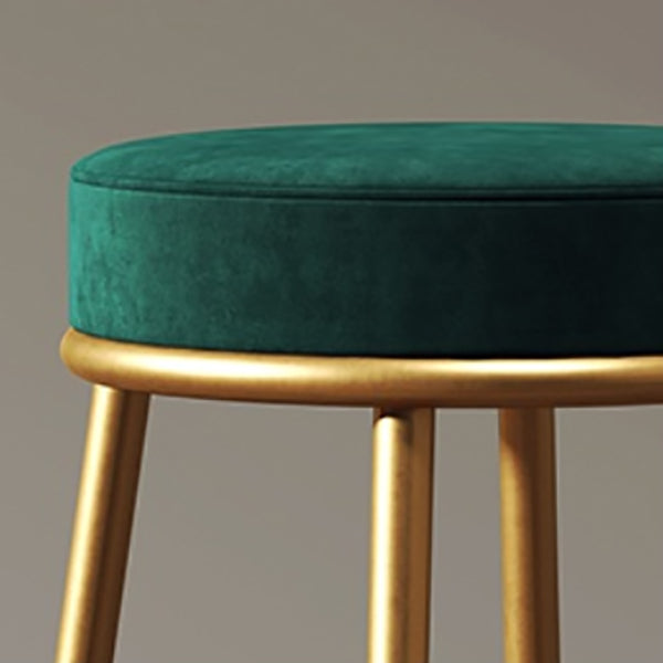 Glam Armless Backrest Counter Stool Iron Cushion Bar Stool with and Pedal Clearhalo 'Bar Furniture' 'Bar Stools' 'bar_stools' 'furn' 'furn_bar_stools' 'Furniture' 'furniture_bar_stools' 'Kitchen & Dining Furniture' 5018175