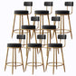 Glam Armless Backrest Counter Stool Iron Cushion Bar Stool with and Pedal Black 8 Piece Set Clearhalo 'Bar Furniture' 'Bar Stools' 'bar_stools' 'furn' 'furn_bar_stools' 'Furniture' 'furniture_bar_stools' 'Kitchen & Dining Furniture' 5018176