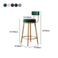 Glam Armless Backrest Counter Stool Iron Cushion Bar Stool with and Pedal Clearhalo 'Bar Furniture' 'Bar Stools' 'bar_stools' 'furn' 'furn_bar_stools' 'Furniture' 'furniture_bar_stools' 'Kitchen & Dining Furniture' 5018195