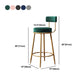 Glam Armless Backrest Counter Stool Iron Cushion Bar Stool with and Pedal Clearhalo 'Bar Furniture' 'Bar Stools' 'bar_stools' 'furn' 'furn_bar_stools' 'Furniture' 'furniture_bar_stools' 'Kitchen & Dining Furniture' 5018197