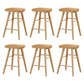 Modern Armless Counter Stool Pine Wood Cafe Bar Stool with Wooden Seat and Pedal Natural 6 Piece Set Short Stool(22"H) Clearhalo 'Bar Furniture' 'Bar Stools' 'bar_stools' 'furn' 'furn_bar_stools' 'Furniture' 'furniture_bar_stools' 'Kitchen & Dining Furniture' 5018203