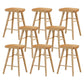 Modern Armless Counter Stool Pine Wood Cafe Bar Stool with Wooden Seat and Pedal Natural 8 Piece Set Short Stool(22"H) Clearhalo 'Bar Furniture' 'Bar Stools' 'bar_stools' 'furn' 'furn_bar_stools' 'Furniture' 'furniture_bar_stools' 'Kitchen & Dining Furniture' 5018205