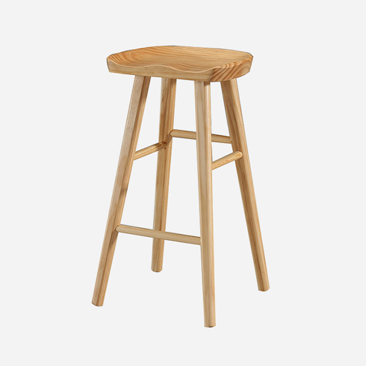 Modern Armless Counter Stool Pine Wood Cafe Bar Stool with Wooden Seat and Pedal Clearhalo 'Bar Furniture' 'Bar Stools' 'bar_stools' 'furn' 'furn_bar_stools' 'Furniture' 'furniture_bar_stools' 'Kitchen & Dining Furniture' 5018208
